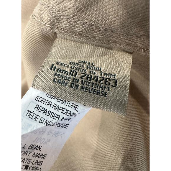 LL Bean Men's Large 284263 Flap Pocket 100% Wool Olive Green Button Down Shirt - Picture 10 of 12